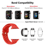 Silicone Replacement Watchband For Apple Watch Series, 7 45mm / 6 & SE & 5 & 4 44mm / 3 & 2 & 1 42mm