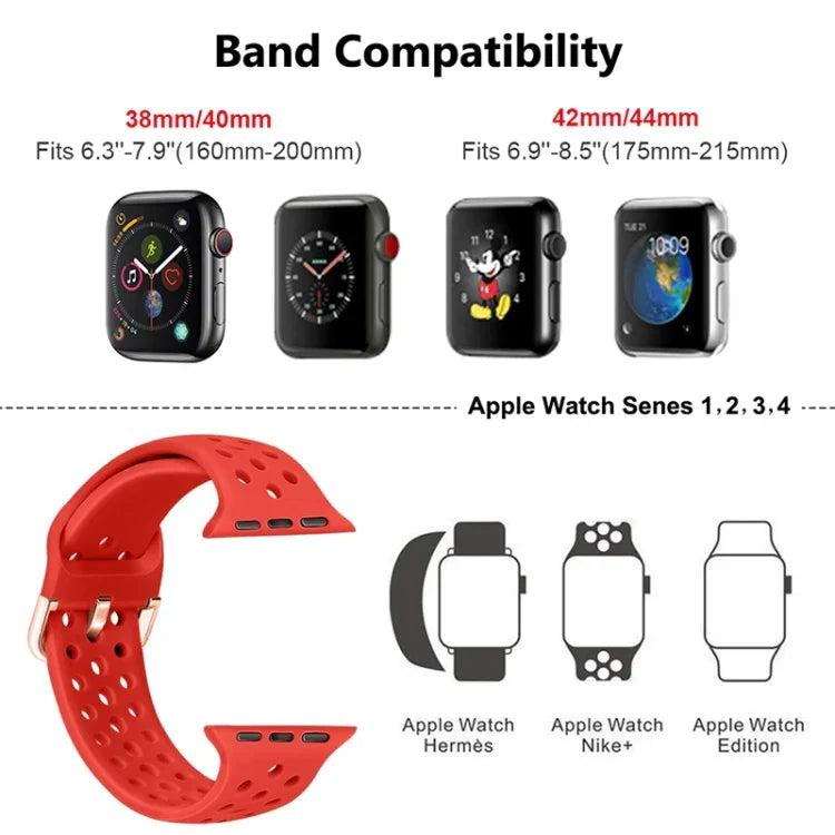 シリコン交換用ウォッチバンド、Apple Watch Series 7 41mm / 6 & SE & 5 & 4 40mm / 3 & 2 & 1 38mm用