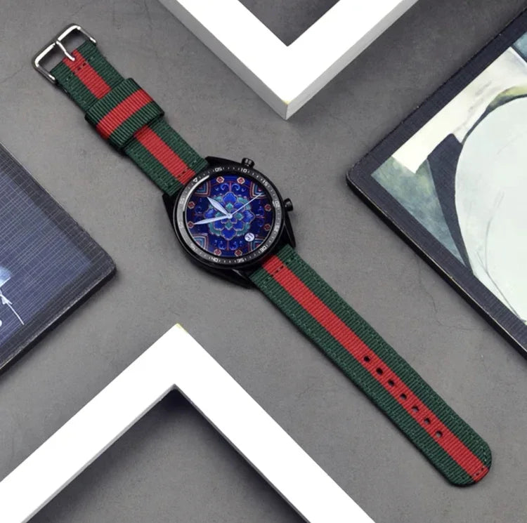 Samsung Galaxy Watch4 40/44mm & Watch4 Classic 42/46mm用 分割ナイロン交換用ストラップバンド