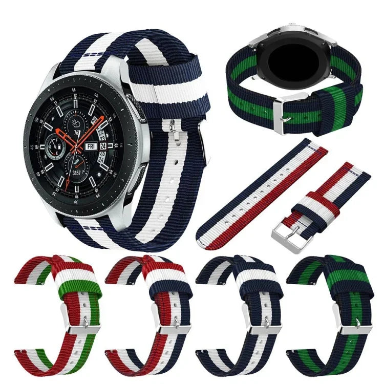 Samsung Galaxy Watch4 40/44mm & Watch4 Classic 42/46mm用 分割ナイロン交換用ストラップバンド