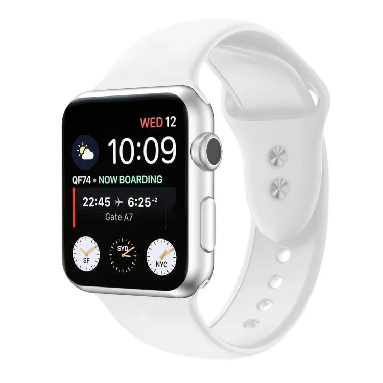 ダブルネイルシリコン交換用ストラップウォッチバンド、Apple Watch Series 7 45mm / 6 & SE & 5 & 4 44mm / 3 & 2 & 1 42mm、7 41mm / 6 & SE & 5 & 4 40mm / 3 & 2 & 1 38mm用