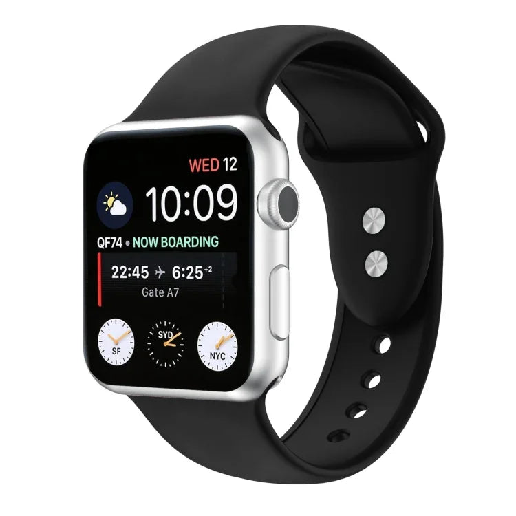 ダブルネイルシリコン交換用ストラップウォッチバンド、Apple Watch Series 7 45mm / 6 & SE & 5 & 4 44mm / 3 & 2 & 1 42mm、7 41mm / 6 & SE & 5 & 4 40mm / 3 & 2 & 1 38mm用