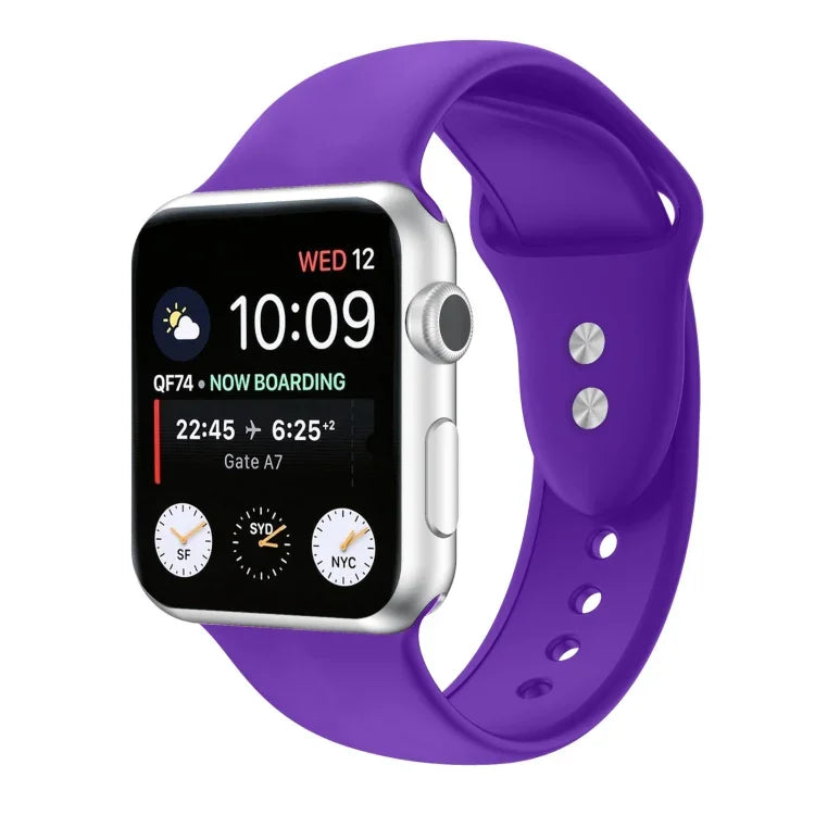 ダブルネイルシリコン交換用ストラップウォッチバンド、Apple Watch Series 7 45mm / 6 & SE & 5 & 4 44mm / 3 & 2 & 1 42mm、7 41mm / 6 & SE & 5 & 4 40mm / 3 & 2 & 1 38mm用