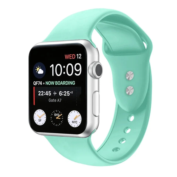 ダブルネイルシリコン交換用ストラップウォッチバンド、Apple Watch Series 7 45mm / 6 & SE & 5 & 4 44mm / 3 & 2 & 1 42mm、7 41mm / 6 & SE & 5 & 4 40mm / 3 & 2 & 1 38mm用