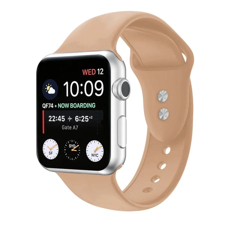 ダブルネイルシリコン交換用ストラップウォッチバンド、Apple Watch Series 7 45mm / 6 & SE & 5 & 4 44mm / 3 & 2 & 1 42mm、7 41mm / 6 & SE & 5 & 4 40mm / 3 & 2 & 1 38mm用