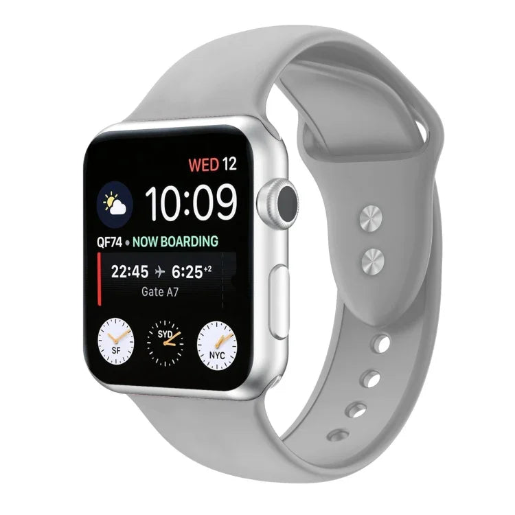 ダブルネイルシリコン交換用ストラップウォッチバンド、Apple Watch Series 7 45mm / 6 & SE & 5 & 4 44mm / 3 & 2 & 1 42mm、7 41mm / 6 & SE & 5 & 4 40mm / 3 & 2 & 1 38mm用
