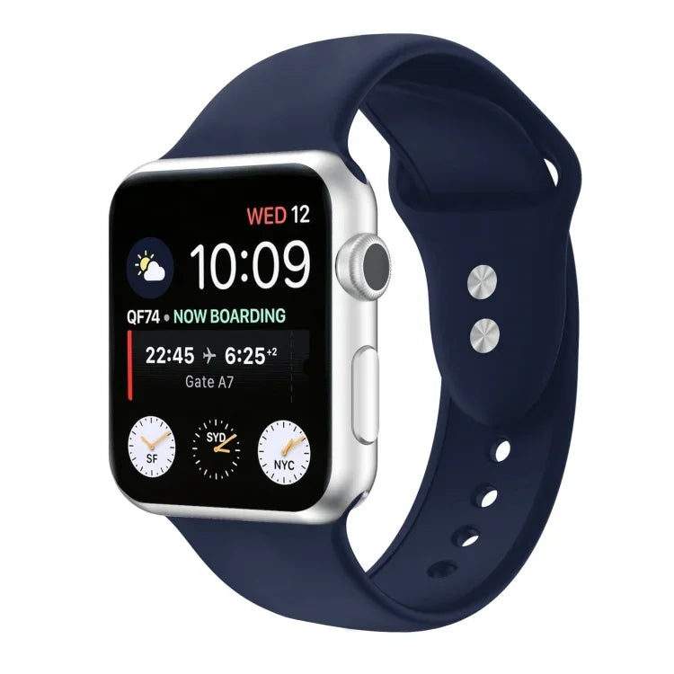 ダブルネイルシリコン交換用ストラップウォッチバンド、Apple Watch Series 7 45mm / 6 & SE & 5 & 4 44mm / 3 & 2 & 1 42mm、7 41mm / 6 & SE & 5 & 4 40mm / 3 & 2 & 1 38mm用