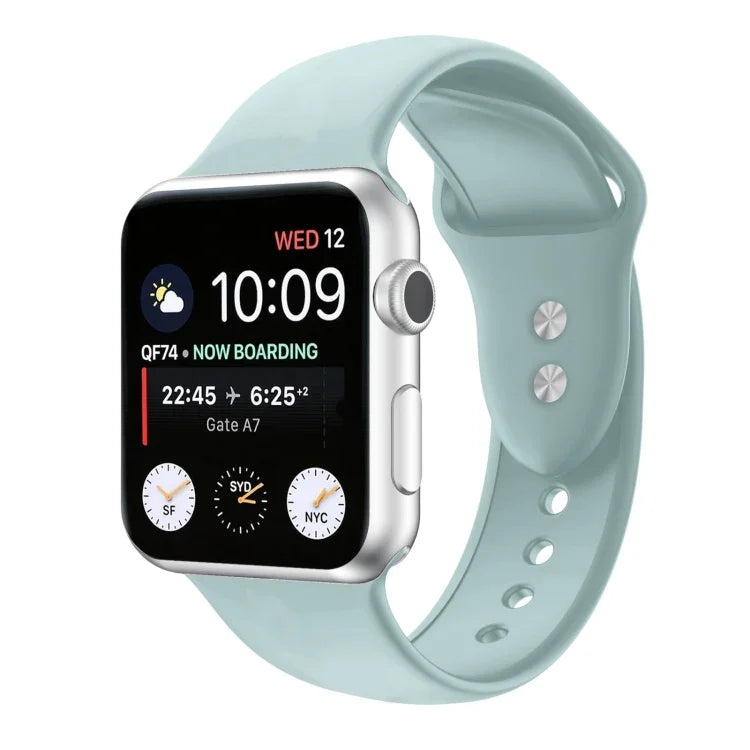 ダブルネイルシリコン交換用ストラップウォッチバンド、Apple Watch Series 7 45mm / 6 & SE & 5 & 4 44mm / 3 & 2 & 1 42mm、7 41mm / 6 & SE & 5 & 4 40mm / 3 & 2 & 1 38mm用