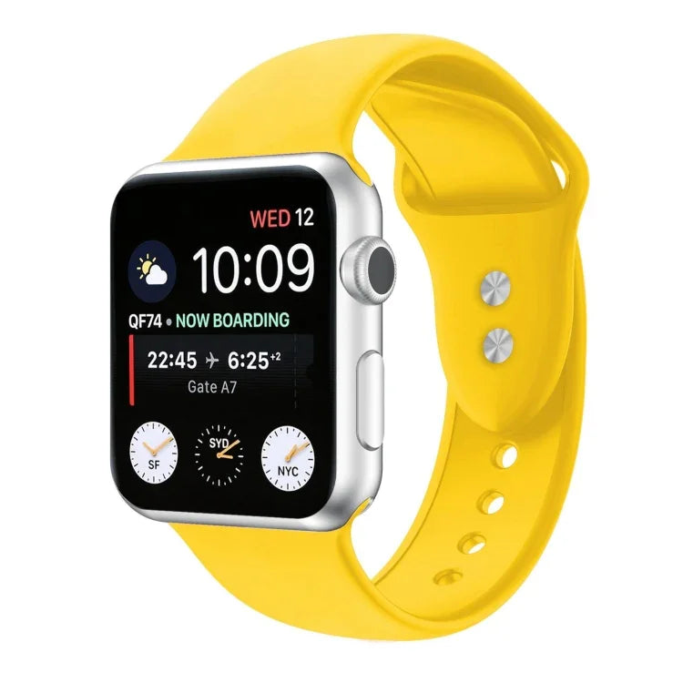 ダブルネイルシリコン交換用ストラップウォッチバンド、Apple Watch Series 7 45mm / 6 & SE & 5 & 4 44mm / 3 & 2 & 1 42mm、7 41mm / 6 & SE & 5 & 4 40mm / 3 & 2 & 1 38mm用