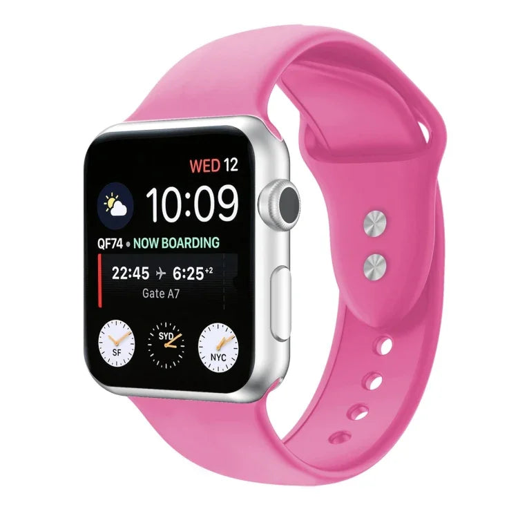 ダブルネイルシリコン交換用ストラップウォッチバンド、Apple Watch Series 7 45mm / 6 & SE & 5 & 4 44mm / 3 & 2 & 1 42mm、7 41mm / 6 & SE & 5 & 4 40mm / 3 & 2 & 1 38mm用