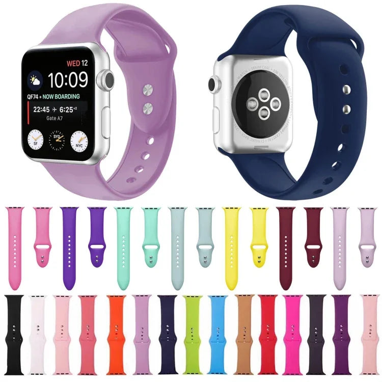 ダブルネイルシリコン交換用ストラップウォッチバンド、Apple Watch Series 7 45mm / 6 & SE & 5 & 4 44mm / 3 & 2 & 1 42mm、7 41mm / 6 & SE & 5 & 4 40mm / 3 & 2 & 1 38mm用