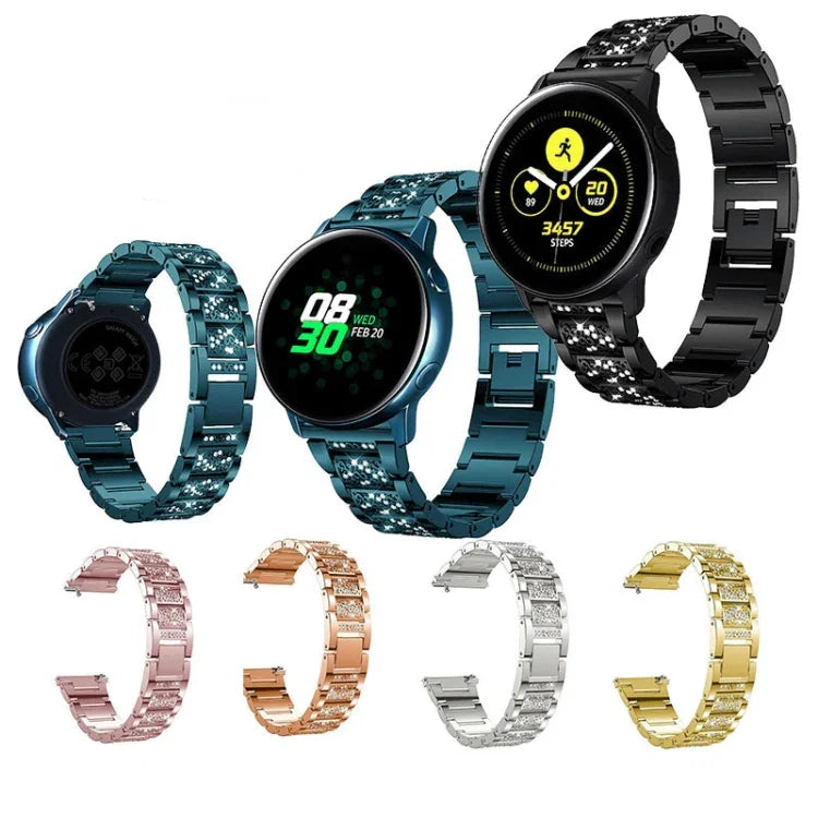 三粒ダイヤモンドスチール交換用ストラップバンド、Samsung Galaxy Watch Active2用