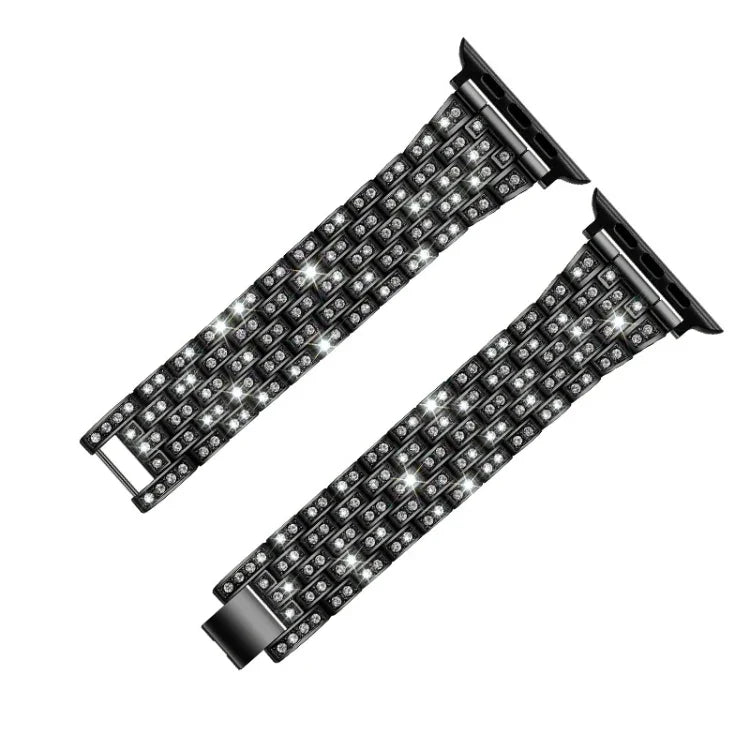 ファイブビーズ ダイヤモンド スチール 交換用ストラップ バンド Apple Watch シリーズ用, 7 41mm / 6 & SE & 5 & 4 40mm / 3 & 2 & 1 38mm, 7 45mm / 6 & SE & 5 & 4 44mm / 3 & 2 & 1 42mm