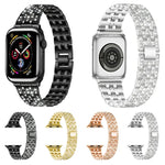 ファイブビーズ ダイヤモンド スチール 交換用ストラップ バンド Apple Watch シリーズ用, 7 41mm / 6 & SE & 5 & 4 40mm / 3 & 2 & 1 38mm, 7 45mm / 6 & SE & 5 & 4 44mm / 3 & 2 & 1 42mm