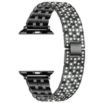 ファイブビーズ ダイヤモンド スチール 交換用ストラップ バンド Apple Watch シリーズ用, 7 41mm / 6 & SE & 5 & 4 40mm / 3 & 2 & 1 38mm, 7 45mm / 6 & SE & 5 & 4 44mm / 3 & 2 & 1 42mm