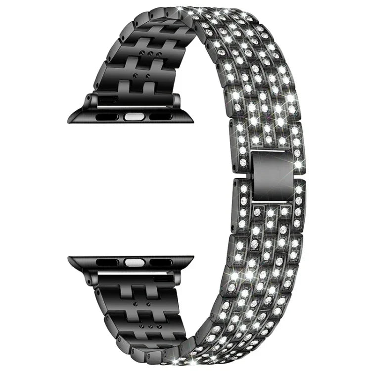 ファイブビーズ ダイヤモンド スチール 交換用ストラップ バンド Apple Watch シリーズ用, 7 41mm / 6 & SE & 5 & 4 40mm / 3 & 2 & 1 38mm, 7 45mm / 6 & SE & 5 & 4 44mm / 3 & 2 & 1 42mm