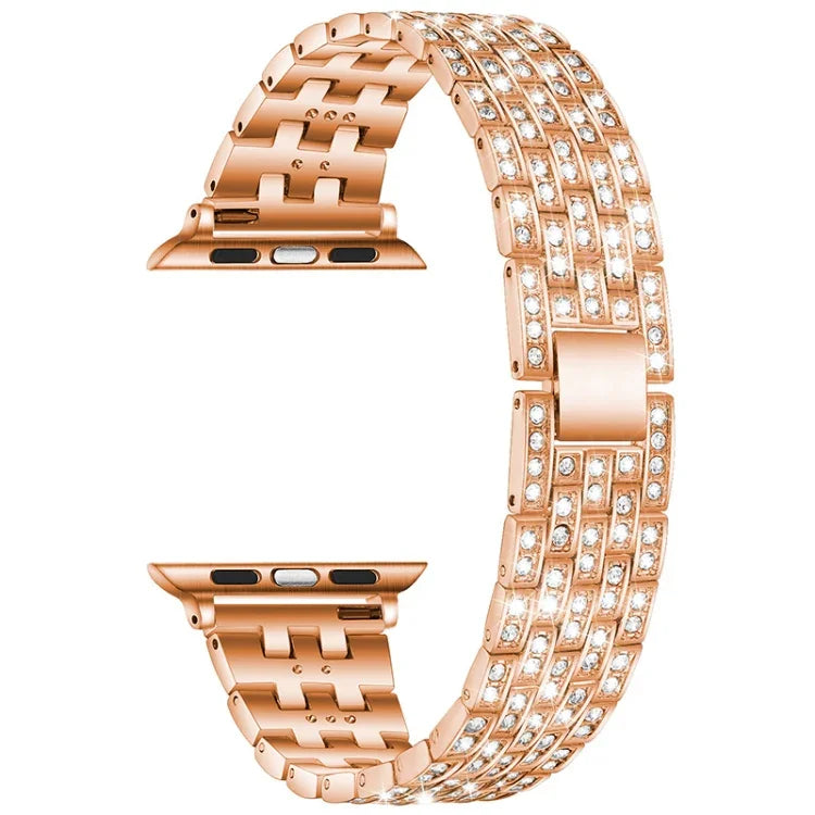 ファイブビーズ ダイヤモンド スチール 交換用ストラップ バンド Apple Watch シリーズ用, 7 41mm / 6 & SE & 5 & 4 40mm / 3 & 2 & 1 38mm, 7 45mm / 6 & SE & 5 & 4 44mm / 3 & 2 & 1 42mm