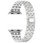 ファイブビーズ ダイヤモンド スチール 交換用ストラップ バンド Apple Watch シリーズ用, 7 41mm / 6 & SE & 5 & 4 40mm / 3 & 2 & 1 38mm, 7 45mm / 6 & SE & 5 & 4 44mm / 3 & 2 & 1 42mm