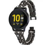 Samsungスマートウォッチ用 ダブルロウダイヤモンドスチール交換用ストラップバンド、22mm