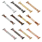 カウボーイチェーン + レジン メタル 交換用ストラップ バンド Apple Watch シリーズ用, 7 41mm / 6 & SE & 5 & 4 40mm / 3 & 2 & 1 38mm, 7 45mm / 6 & SE & 5 & 4 44mm / 3 & 2 & 1 42mm