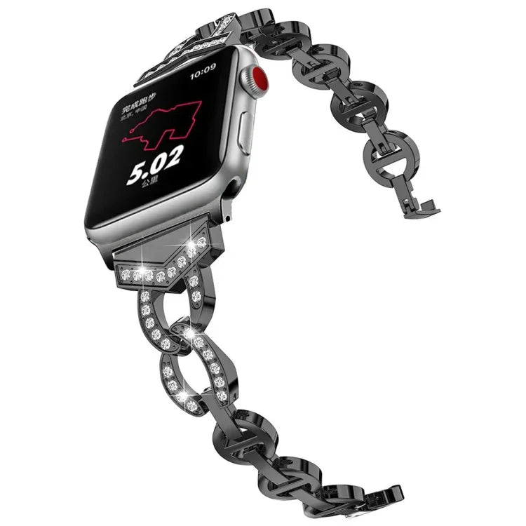 ダイヤモンド ステンレススチール 交換用ストラップ バンド Apple Watch シリーズ用, 7 41mm / 6 & SE & 5 & 4 40mm / 3 & 2 & 1 38mm, 7 45mm / 6 & SE & 5 & 4 44mm / 3 & 2 & 1 42mm