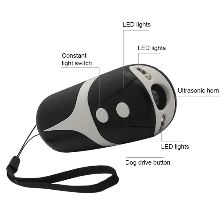 RC-534 ハンドヘルドポータブル超音波犬撃退器 LEDライト付き, RC-534
