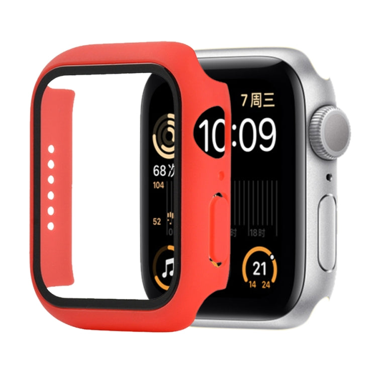 衝撃吸収PC＋強化ガラス保護ケース、梱包用カートン付き、Apple Watch 44mm（オレンジ）用、Apple Watch Series 6 / 5 / 4 / Watch SE 44mm用、Apple Watch Series 6 & SE & 5 & 4 44mm用、Apple Watch Series 3 & 2 & 1 42mm用