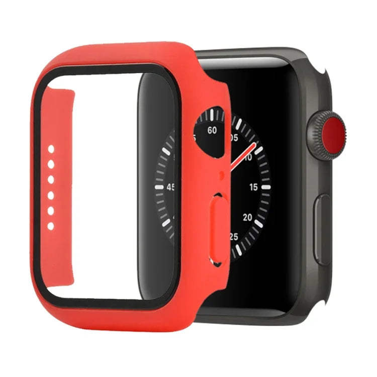 衝撃吸収PC＋強化ガラス保護ケース（梱包箱付き）Apple Watch 44mm（オレンジ）、Apple Watch Series 6 / 5 / 4 / Watch SE 40mm 用、Apple Watch Series 3 & 2 & 1 38mm 用