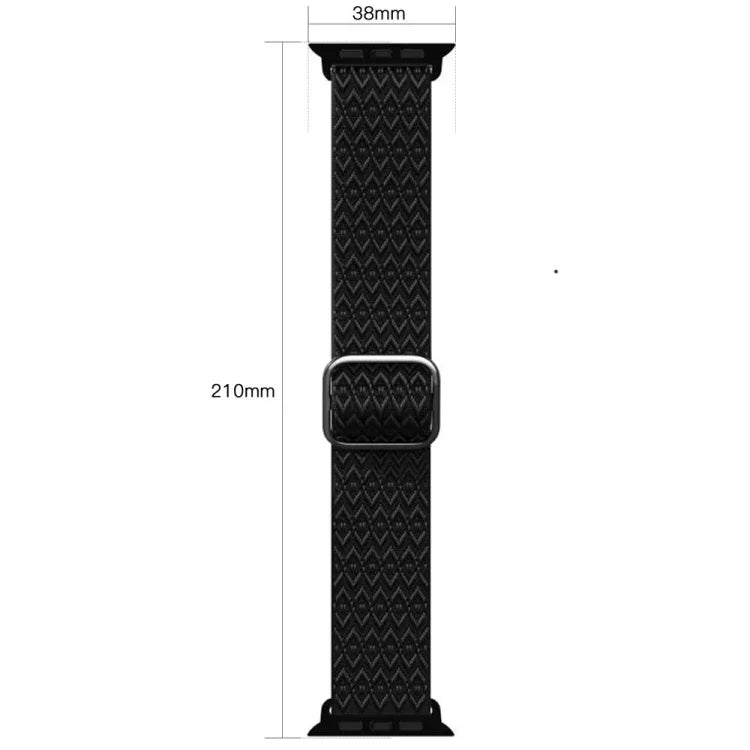 Adjustable Rhombic Texture Elastic Replacement Strap Watchband For Apple Watch Series, 7 41mm / 6 & SE & 5 & 4 40mm / 3 & 2 & 1 38mm, 7 45mm / 6 & SE & 5 & 4 44mm / 3 & 2 & 1 42mm