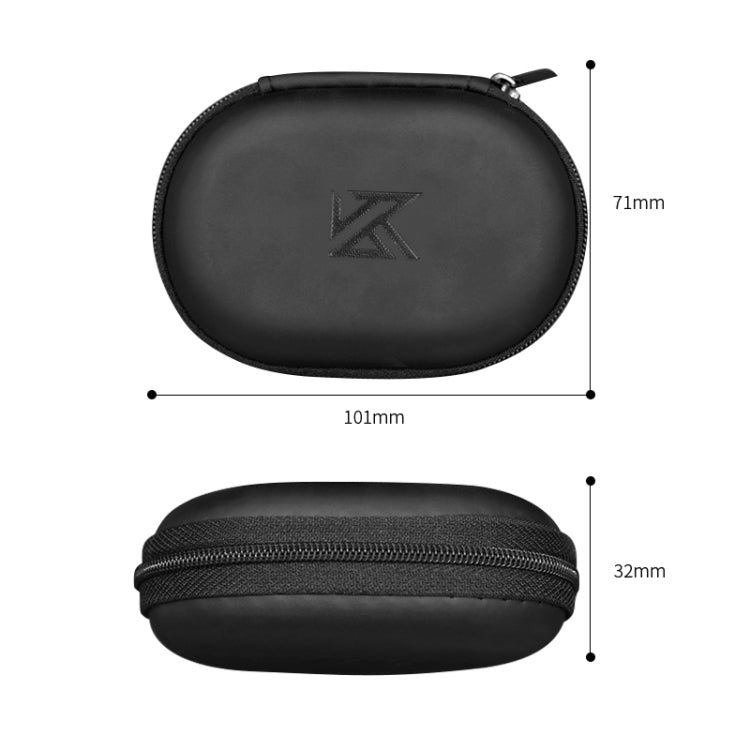 KZ ポータブル PUレザー オーバルデータケーブル充電器イヤホン収納ボックス オーバル型