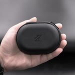 KZ ポータブル PUレザー オーバルデータケーブル充電器イヤホン収納ボックス オーバル型