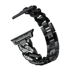 シングルロウデニムダイヤモンド合金ウォッチバンド、Apple Watch Series 8&7 41mm / SE 2&6&SE&5&4 40mm / 3&2&1 38mm対応、Apple Watch Series 8&7 45mm / SE 2&6&SE&5&4 44mm / 3&2&1 42mm対応