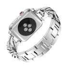 シングルロウデニムダイヤモンド合金ウォッチバンド、Apple Watch Series 8&7 41mm / SE 2&6&SE&5&4 40mm / 3&2&1 38mm対応、Apple Watch Series 8&7 45mm / SE 2&6&SE&5&4 44mm / 3&2&1 42mm対応