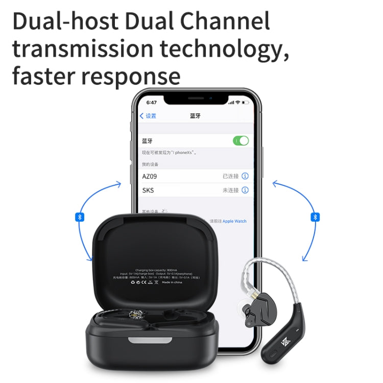 KZ AZ09 Bluetoothヘッドセットイヤーフック5.2ワイヤレスBluetoothモジュールアップグレードケーブル、C、B