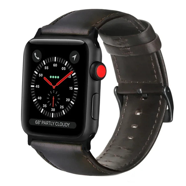 オイルワックス本革ストラップウォッチバンド、Apple Watch Series 8&7 41mm / SE 2&6&SE&5&4 40mm / 3&2&1 38mm対応、Apple Watch Series 7 41mm / 6 & SE & 5 & 4 40mm / 3 & 2 & 1 38mm対応