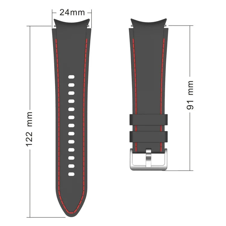 シリコン縫い目交換用ストラップバンド、Samsung Galaxy Watch4 / Watch4 Classic対応