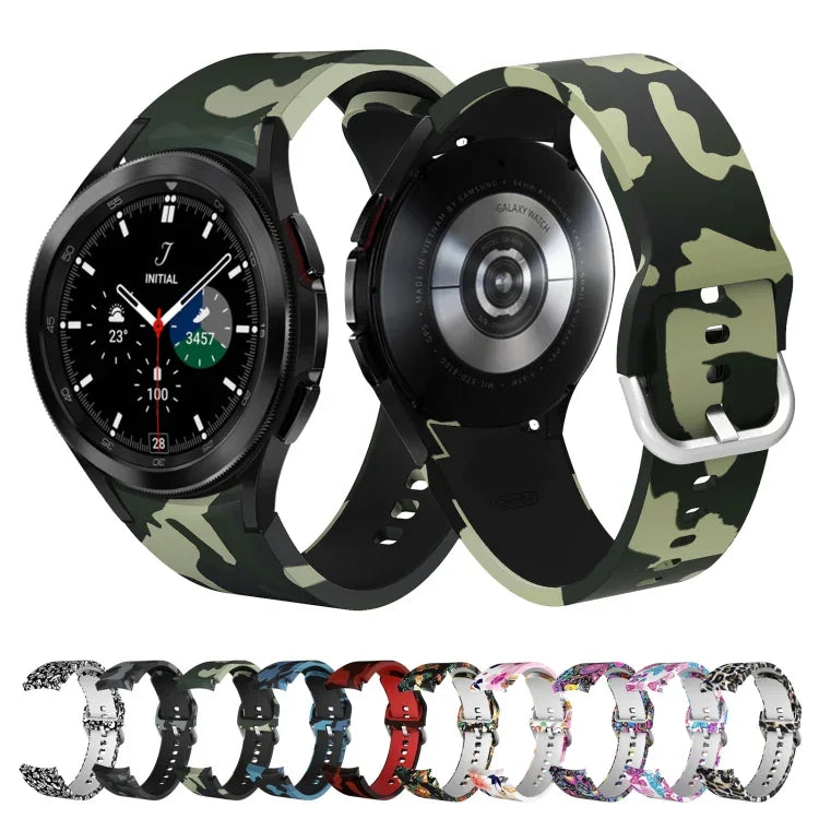 シリコンプリント交換用ストラップバンド、Samsung Galaxy Watch4 / Watch4 Classic対応