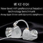KZ DQ6 3ユニットダイナミックHiFiインイヤー有線イヤホン、マイクなし、マイク付き