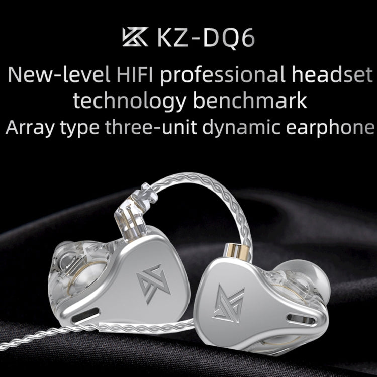 KZ DQ6 3ユニットダイナミックHiFiインイヤー有線イヤホン、マイクなし、マイク付き