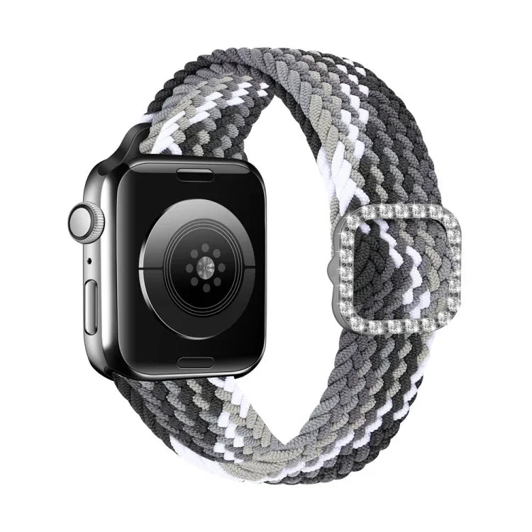 調節可能なナイロン編み伸縮性ダイヤモンドバックル交換用ストラップ Apple Watch Series 用, 7 & 6 & SE & 5 & 4 40mm/3 & 2 & 1 38mm, 7 & 6 & SE & 5 & 4 44mm/3 & 2 & 1 42mm