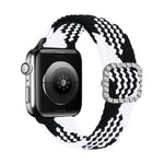 調節可能なナイロン編み伸縮性ダイヤモンドバックル交換用ストラップ Apple Watch Series 用, 7 & 6 & SE & 5 & 4 40mm/3 & 2 & 1 38mm, 7 & 6 & SE & 5 & 4 44mm/3 & 2 & 1 42mm