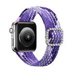 調節可能なナイロン編み伸縮性ダイヤモンドバックル交換用ストラップ Apple Watch Series 用, 7 & 6 & SE & 5 & 4 40mm/3 & 2 & 1 38mm, 7 & 6 & SE & 5 & 4 44mm/3 & 2 & 1 42mm
