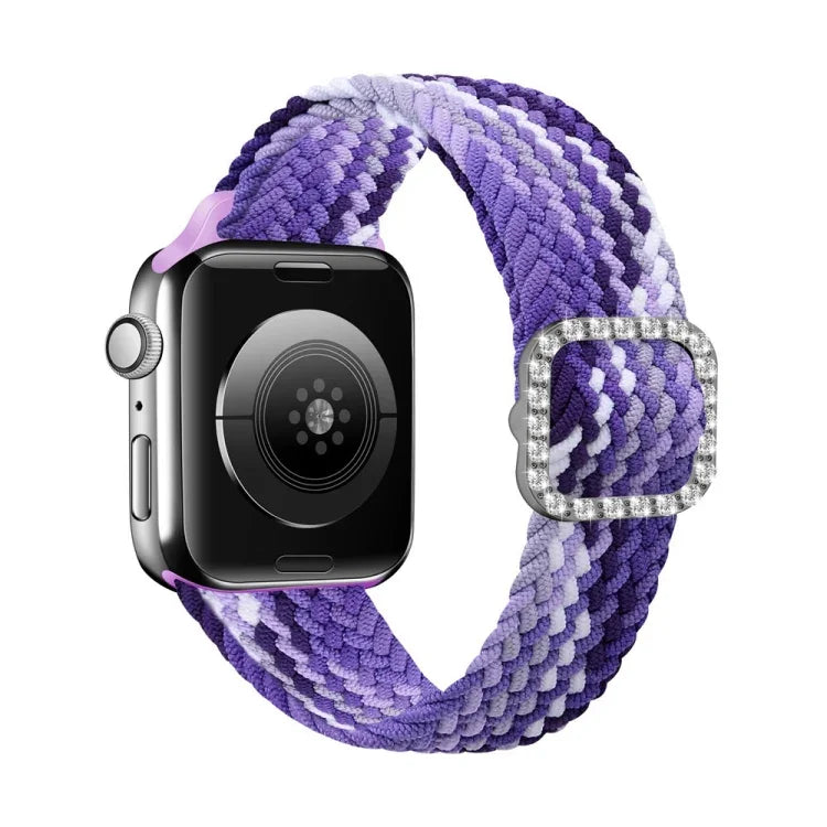 調節可能なナイロン編み伸縮性ダイヤモンドバックル交換用ストラップ Apple Watch Series 用, 7 & 6 & SE & 5 & 4 40mm/3 & 2 & 1 38mm, 7 & 6 & SE & 5 & 4 44mm/3 & 2 & 1 42mm
