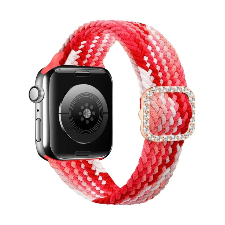 調節可能なナイロン編み伸縮性ダイヤモンドバックル交換用ストラップ Apple Watch Series 用, 7 & 6 & SE & 5 & 4 40mm/3 & 2 & 1 38mm, 7 & 6 & SE & 5 & 4 44mm/3 & 2 & 1 42mm