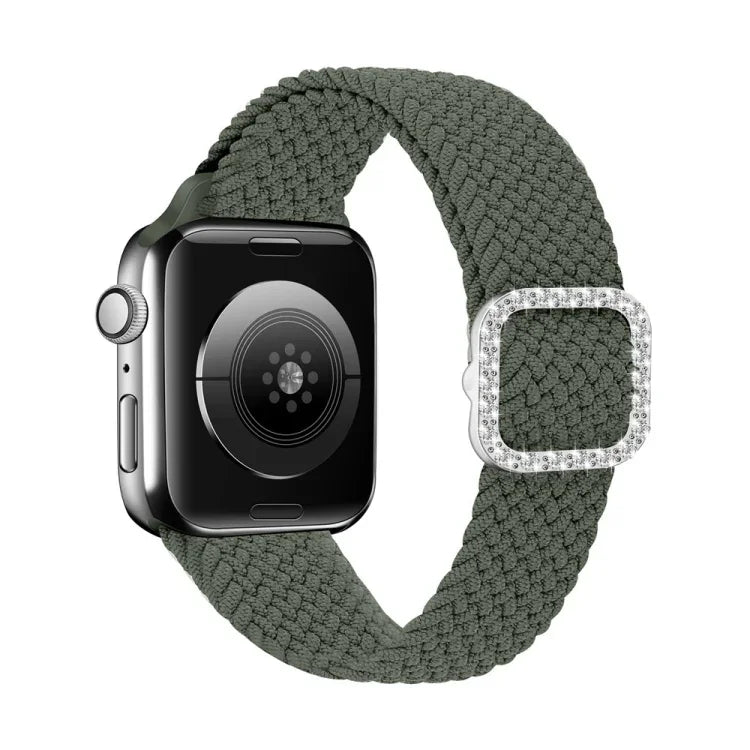調節可能なナイロン編み伸縮性ダイヤモンドバックル交換用ストラップ Apple Watch Series 用, 7 & 6 & SE & 5 & 4 40mm/3 & 2 & 1 38mm, 7 & 6 & SE & 5 & 4 44mm/3 & 2 & 1 42mm