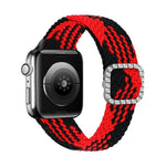 調節可能なナイロン編み伸縮性ダイヤモンドバックル交換用ストラップ Apple Watch Series 用, 7 & 6 & SE & 5 & 4 40mm/3 & 2 & 1 38mm, 7 & 6 & SE & 5 & 4 44mm/3 & 2 & 1 42mm