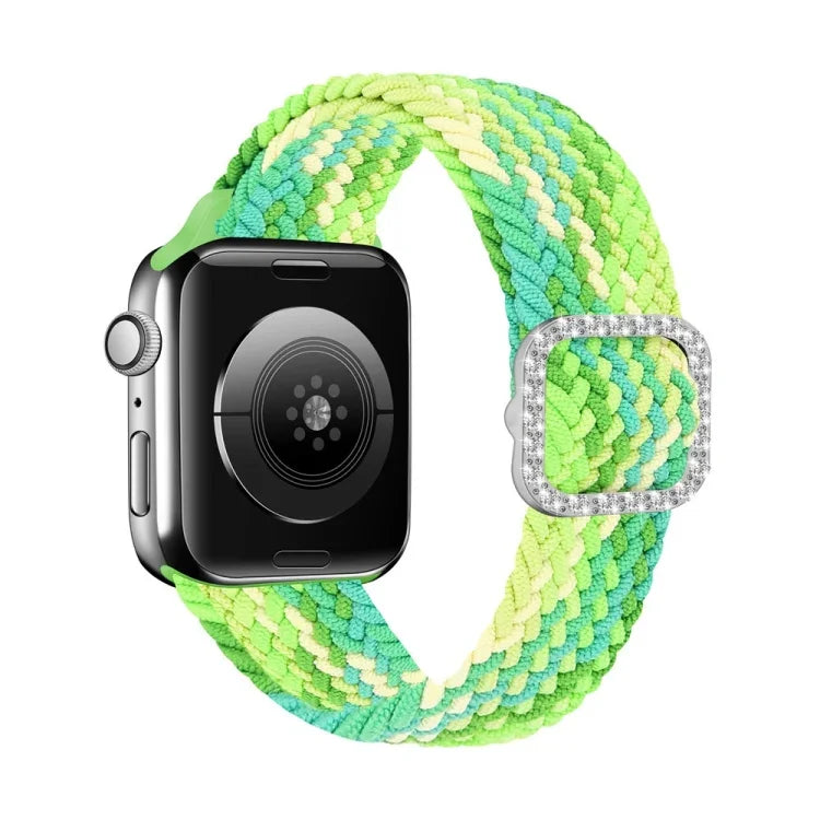 調節可能なナイロン編み伸縮性ダイヤモンドバックル交換用ストラップ Apple Watch Series 用, 7 & 6 & SE & 5 & 4 40mm/3 & 2 & 1 38mm, 7 & 6 & SE & 5 & 4 44mm/3 & 2 & 1 42mm
