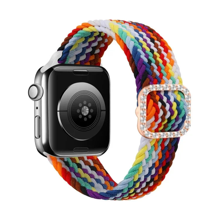 調節可能なナイロン編み伸縮性ダイヤモンドバックル交換用ストラップ Apple Watch Series 用, 7 & 6 & SE & 5 & 4 40mm/3 & 2 & 1 38mm, 7 & 6 & SE & 5 & 4 44mm/3 & 2 & 1 42mm