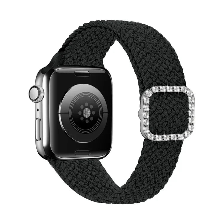 調節可能なナイロン編み伸縮性ダイヤモンドバックル交換用ストラップ Apple Watch Series 用, 7 & 6 & SE & 5 & 4 40mm/3 & 2 & 1 38mm, 7 & 6 & SE & 5 & 4 44mm/3 & 2 & 1 42mm