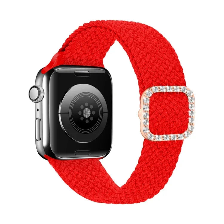 調節可能なナイロン編み伸縮性ダイヤモンドバックル交換用ストラップ Apple Watch Series 用, 7 & 6 & SE & 5 & 4 40mm/3 & 2 & 1 38mm, 7 & 6 & SE & 5 & 4 44mm/3 & 2 & 1 42mm